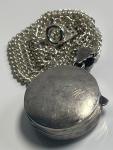 Victorian Sterling Silver Round Locket Necklace