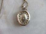 Edwardian Silver Embossed Locket with Chain