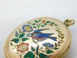 Victorian 9ct Gold Enamel Swallow Locket c1880