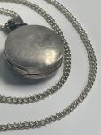 Victorian Sterling Silver Round Locket Necklace