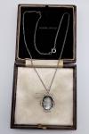 Victorian Lady Silver Cameo Pendant Necklace