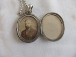 Edwardian Silver Embossed Locket with Chain