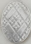 Vintage Oval Silver Photo Locket with Floral Design