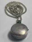 Victorian Sterling Silver Round Locket Necklace