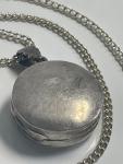 Victorian Sterling Silver Round Locket Necklace