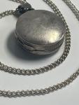 Victorian Sterling Silver Round Locket Necklace
