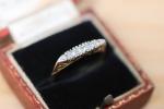 Art Deco 18ct Gold Diamond Boat Head Ring