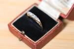 Art Deco 18ct Gold Diamond Boat Head Ring