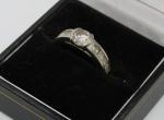 Vintage Art Deco Sterling Silver Zirconia Ring, Size O