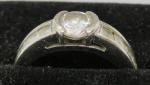 Vintage Art Deco Sterling Silver Zirconia Ring, Size O