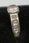 Vintage Art Deco Sterling Silver Zirconia Ring, Size O
