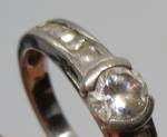 Vintage Art Deco Sterling Silver Zirconia Ring, Size O