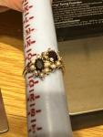 9ct Gold Garnet & Seed Pearl Cluster Ring