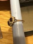 9ct Gold Garnet & Seed Pearl Cluster Ring
