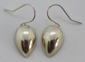 Vintage Art Deco Sterling Silver Oval Earrings
