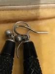 Victorian Whitby Carved Leaf Jet Earrings