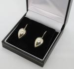 Vintage Art Deco Sterling Silver Oval Earrings
