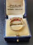 Antique Ruby and Diamond Boat Style Ring
