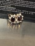 9ct Gold Garnet & Seed Pearl Cluster Ring