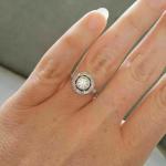 Art Deco 2 Ct Diamond Engagement Ring in 14K White Gold