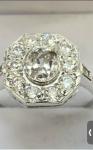 Antique 1ct Diamond Cluster 18ct White Gold