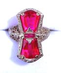 Belais Art Deco 14ct White Gold Ruby Ring