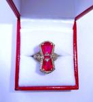Belais Art Deco 14ct White Gold Ruby Ring