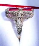 Belais Art Deco 14ct White Gold Ruby Ring