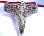 Belais Art Deco 14ct White Gold Ruby Ring