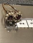 9ct Gold Garnet & Seed Pearl Cluster Ring
