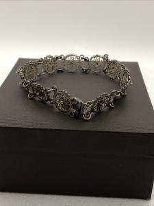 Antique Silver Filigree Circle Bracelet