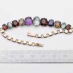 Art Deco 9ct Gold Zircon Garnet Amethyst Bracelet
