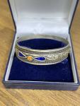 Vintage Berber Silver Blue Enamel Bracelet