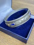 Vintage Berber Silver Blue Enamel Bracelet