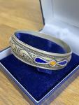 Vintage Berber Silver Blue Enamel Bracelet