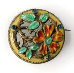 Nouveau Enamel Flower Brooch Vintage Charm