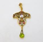 Vintage 9ct Gold Suffragette Pendant with Amethyst