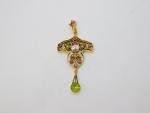 Vintage 9ct Gold Suffragette Pendant with Amethyst