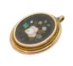 19th Century Rose Gold Flower Pendant c1860