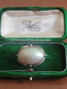 Victorian Silver and Pearl Lace Brooch