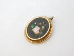 19th Century Rose Gold Flower Pendant c1860