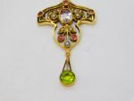 Vintage 9ct Gold Suffragette Pendant with Amethyst