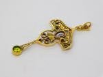 Vintage 9ct Gold Suffragette Pendant with Amethyst