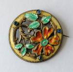 Nouveau Enamel Flower Brooch Vintage Charm