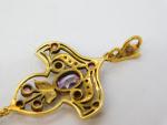 Vintage 9ct Gold Suffragette Pendant with Amethyst