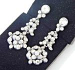 Edwardian Silver Paste Stone Drop Earrings