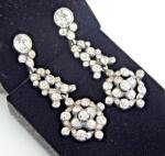 Edwardian Silver Paste Stone Drop Earrings