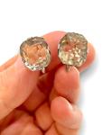 Edwardian Sterling Silver Smoky Quartz Screw-Back Earrings