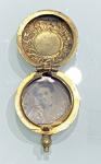 Antique Gilt Photograph Locket - 3cm Diameter