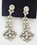 Edwardian Silver Paste Stone Drop Earrings